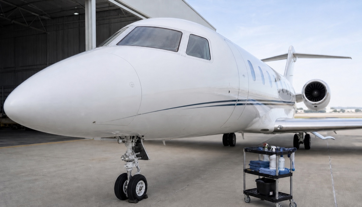 Professional exterior aircraft cleaning